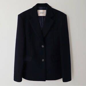 Facade Pattern Cashmere Hourglass Half Coat in navy - size small